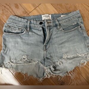 Frame cutoff denim shorts